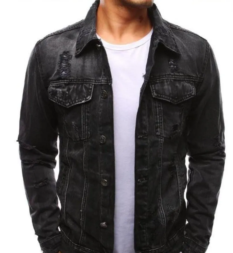 Mens Distressed Denim Jacket
