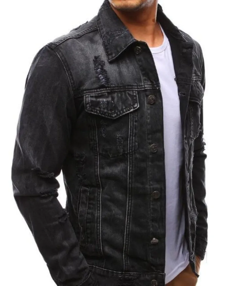 Mens Distressed Denim Jacket