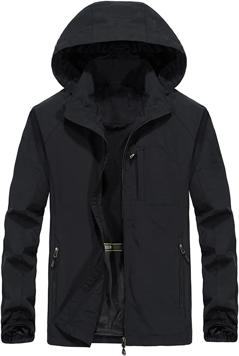 Mens Windproof Jacket Waterproof Lightweight Mountain Sport Jacket for Men Hooded Windbreaker Raincoat Durable Coat
