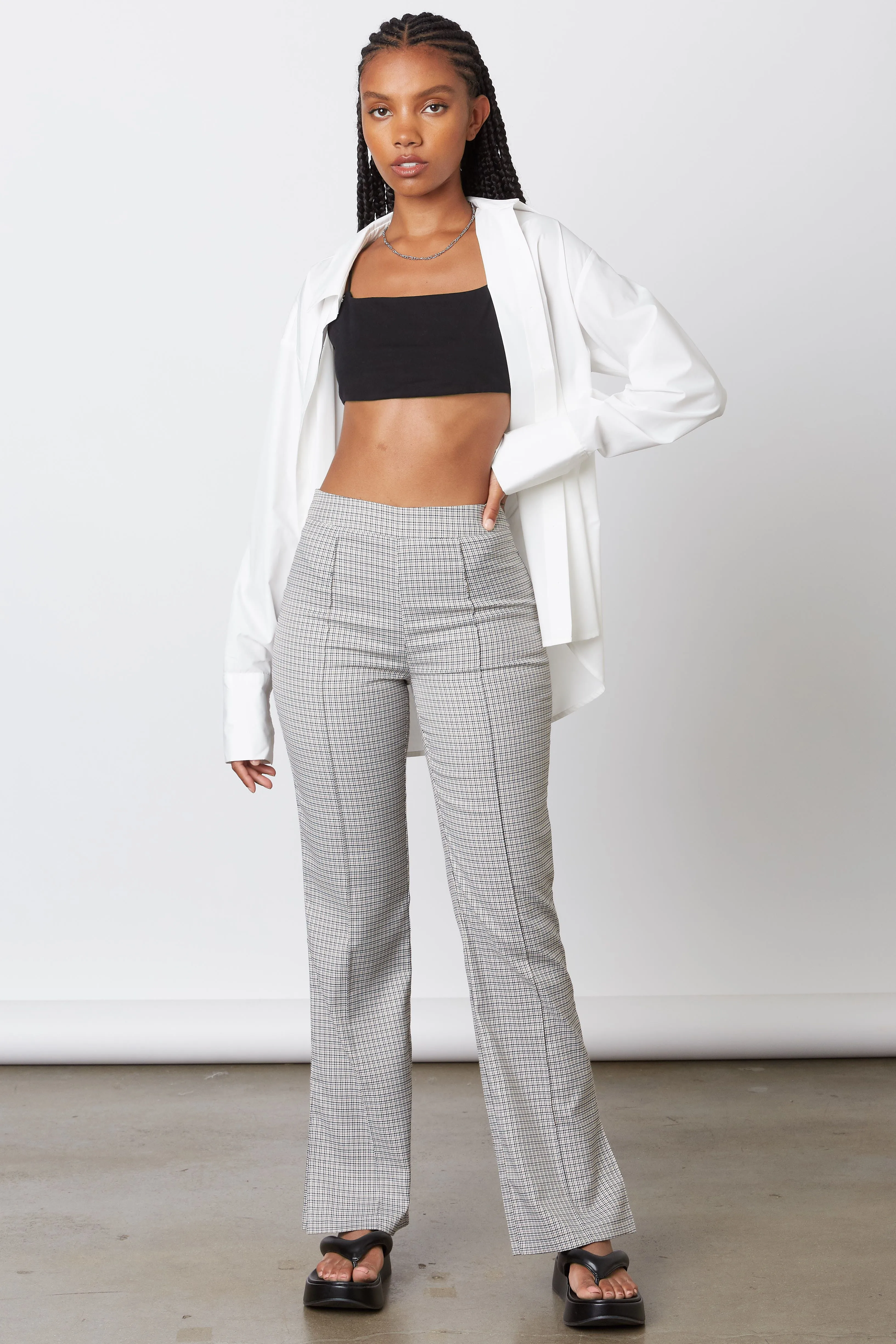Milan Plaid Seamed Trousers
