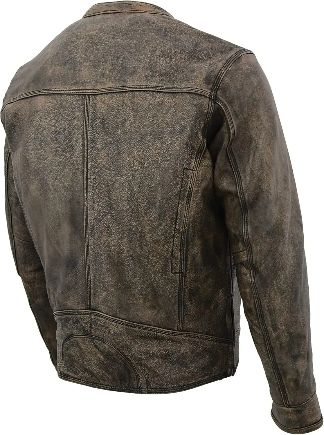 Milwaukee Leather Men's Distressed Brown Motorcycle Jacket w/Venting
