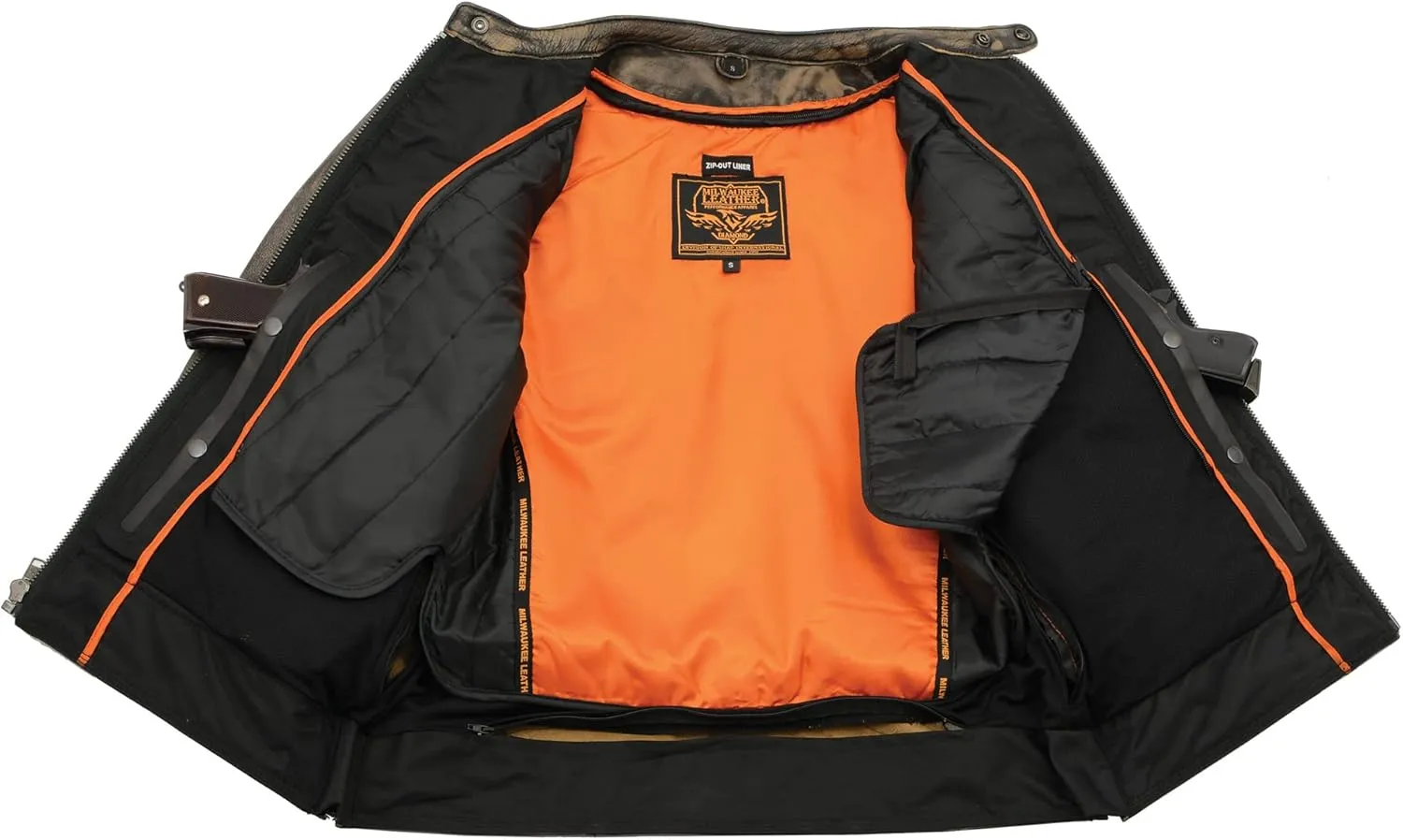 Milwaukee Leather Men's Distressed Brown Motorcycle Jacket w/Venting