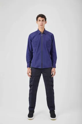 Navy Pleated Trousers
