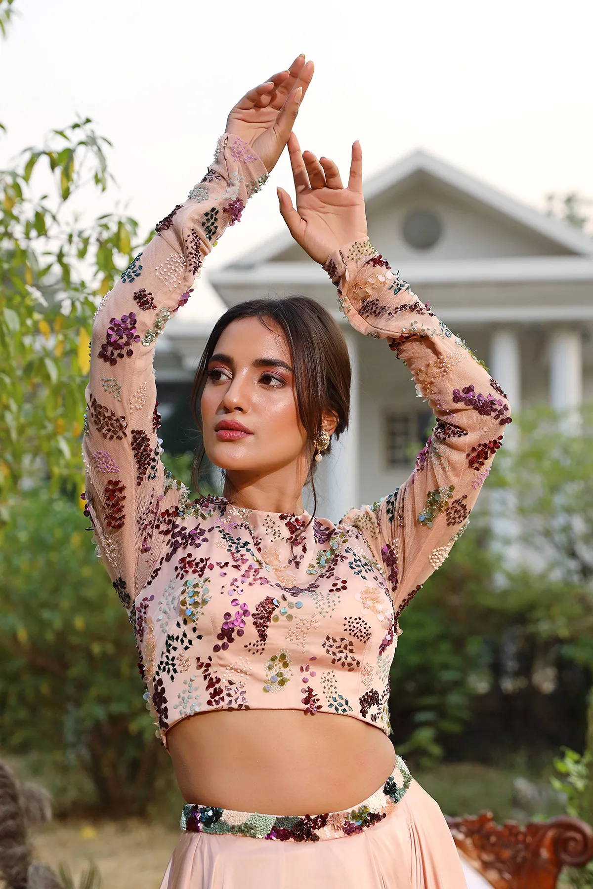 Nude lehenga set