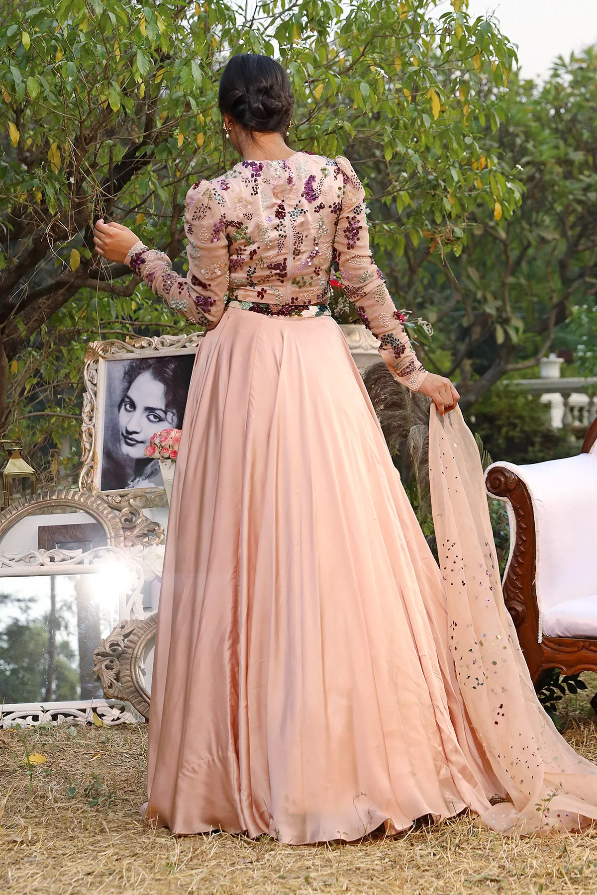 Nude lehenga set
