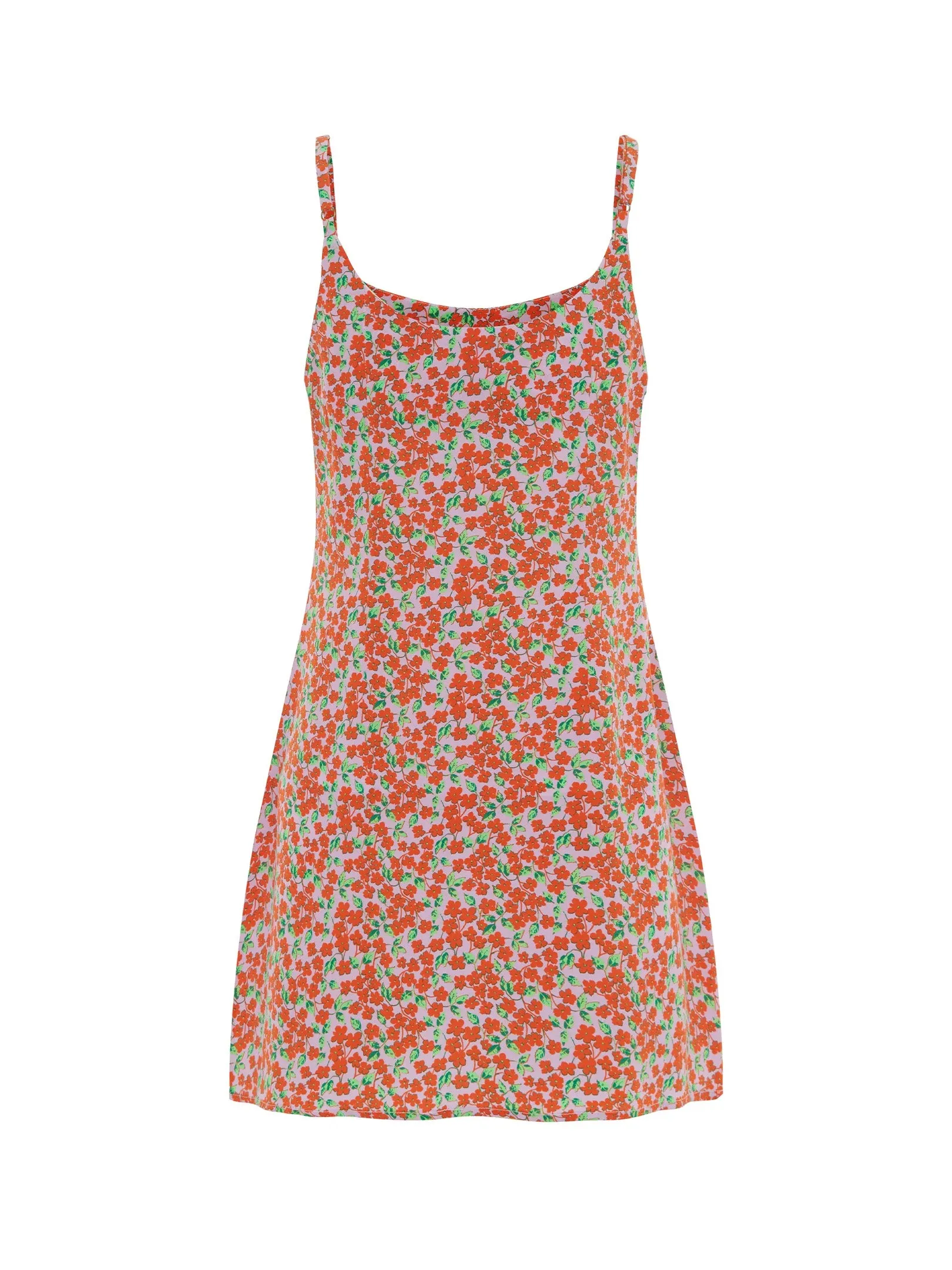 Olga joan Structured Silk Mini Dress Lavender
