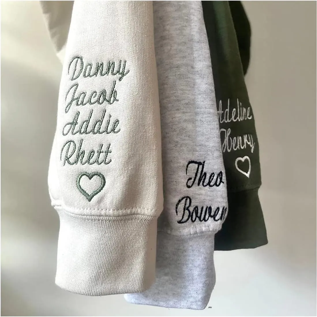 Personalized Embroidered Mama Sweatshirt with Kid Names On Sleeve, Mom Sweatshirt for Women, Gifts for Mom Grandma
