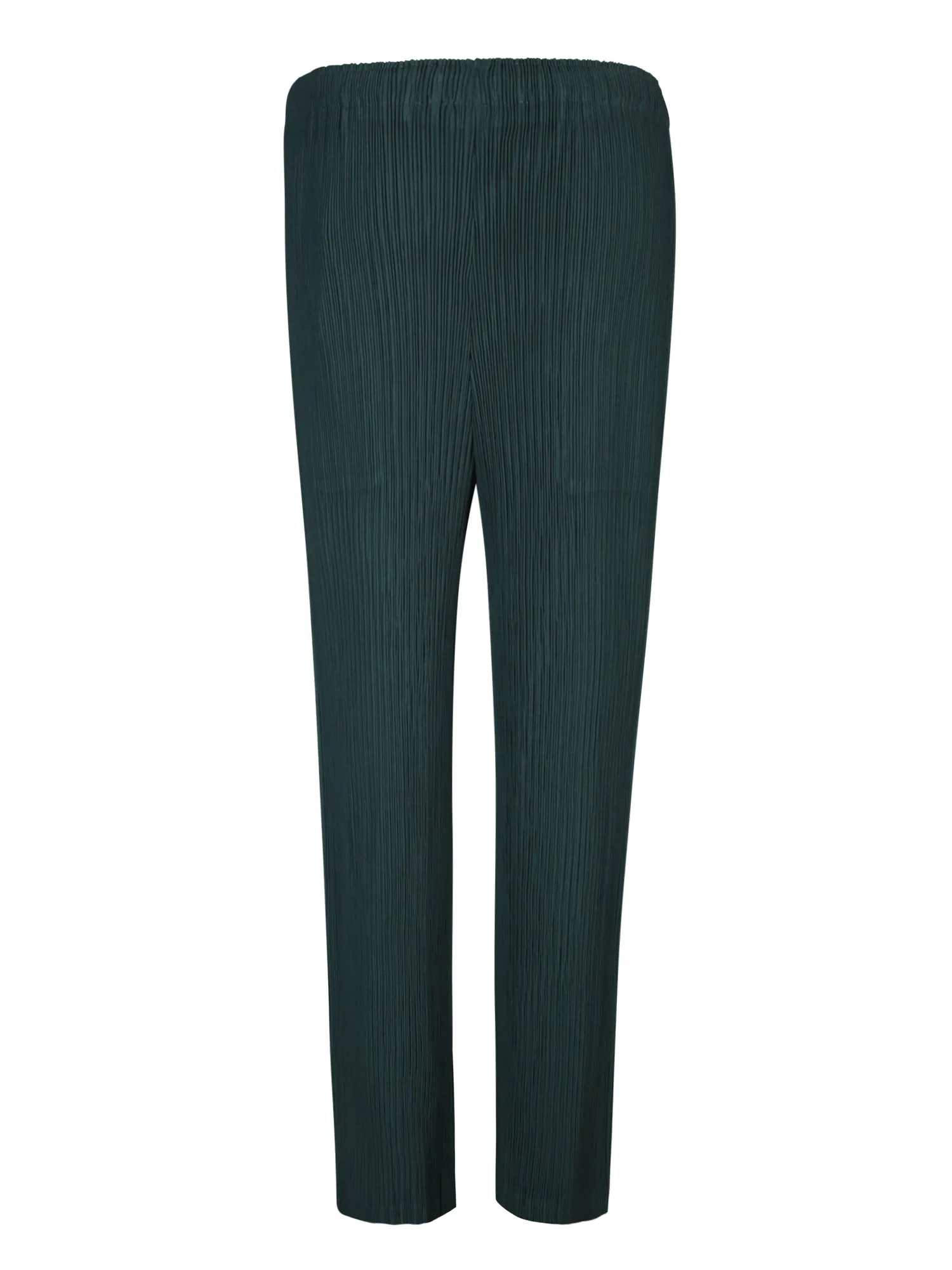 Pleated green straight trousers
