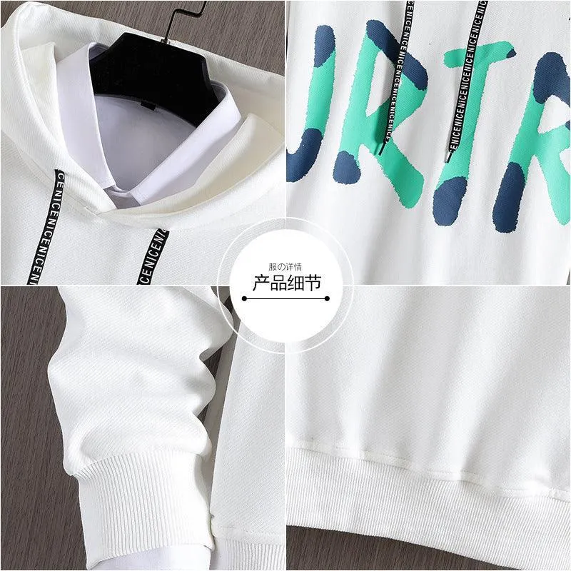 Printed Letter Loose Casual Hoodie – Long-Sleeved Fashion Hoodie Cotton