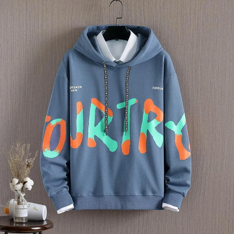 Printed Letter Loose Casual Hoodie – Long-Sleeved Fashion Hoodie Cotton