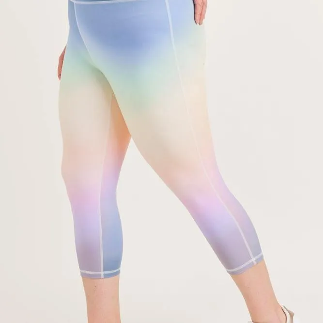 RAINBOW PASTEL HIGHWAIST CAPRI LEGGINGS