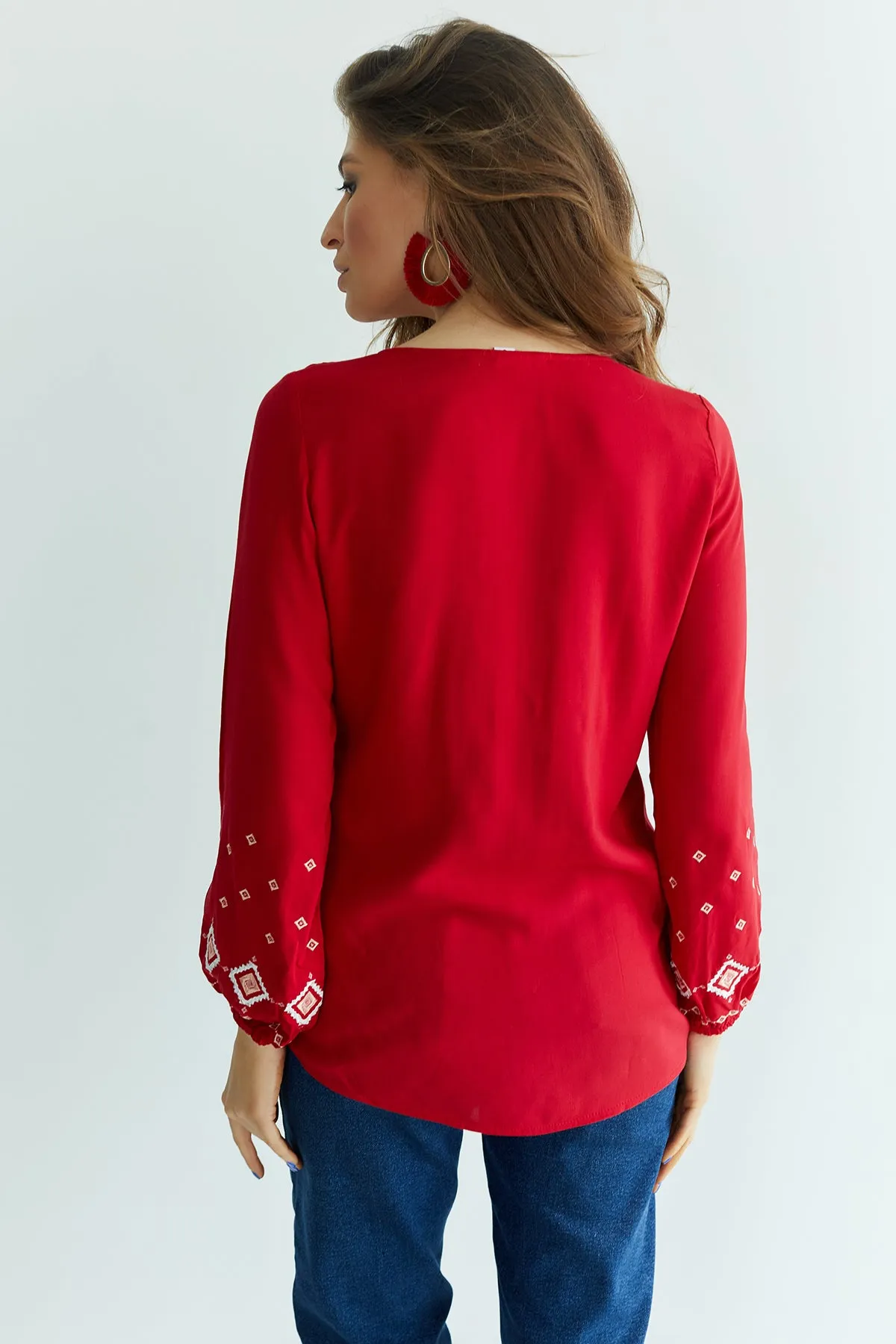 Red Bohemian Blouse