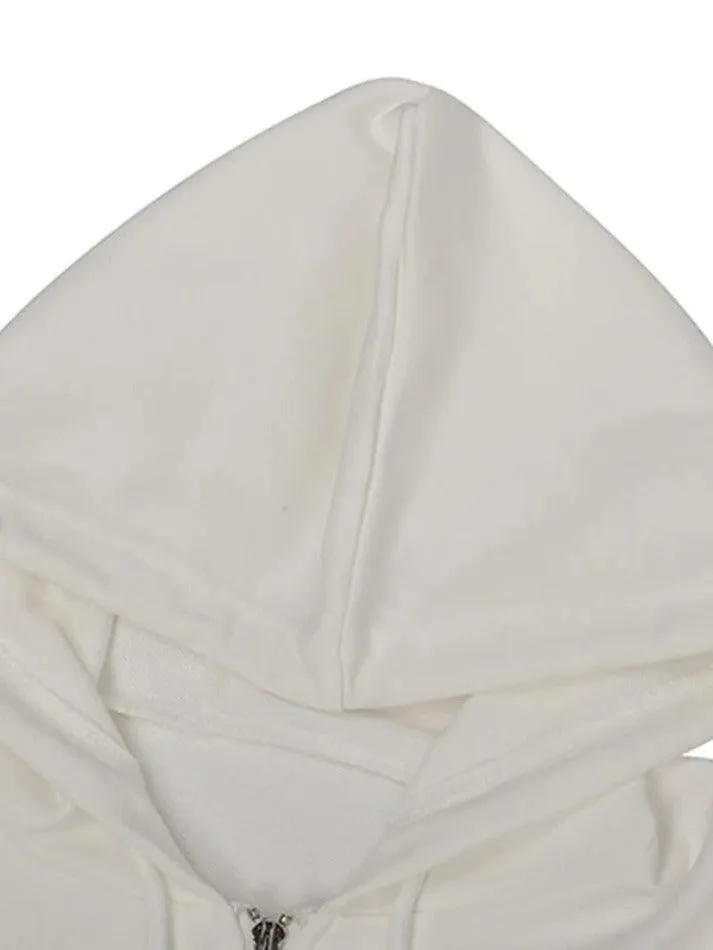 Short Solid Color Crop Oversized Hoodie