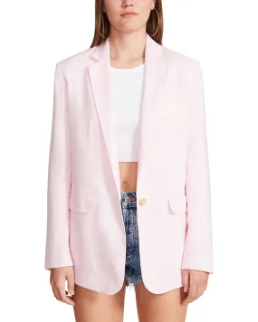Steve Madden Linen On The Edge Oversized Blazer - Pink Tulle