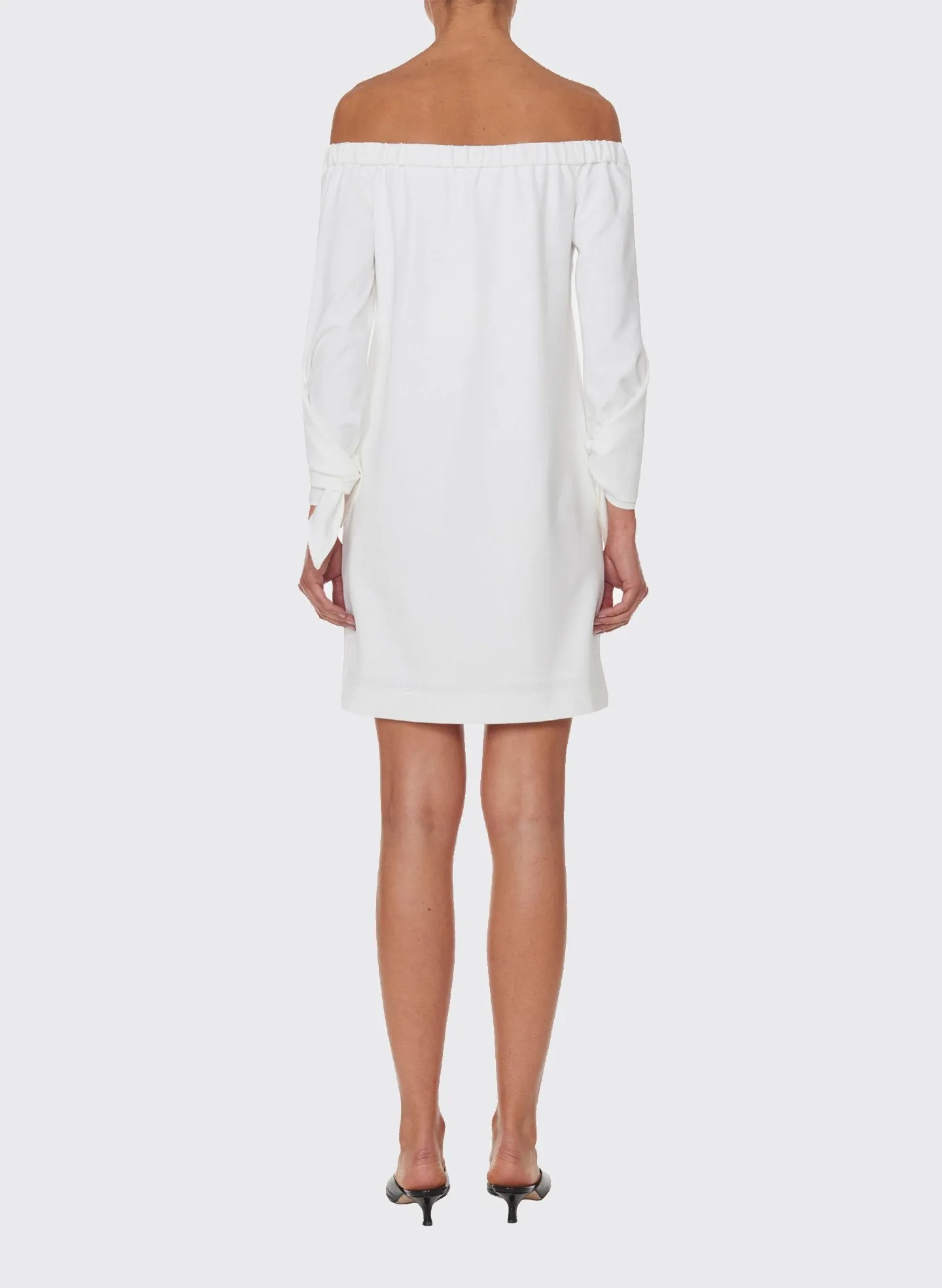 Structured Crepe Off-the-Shoulder Dress