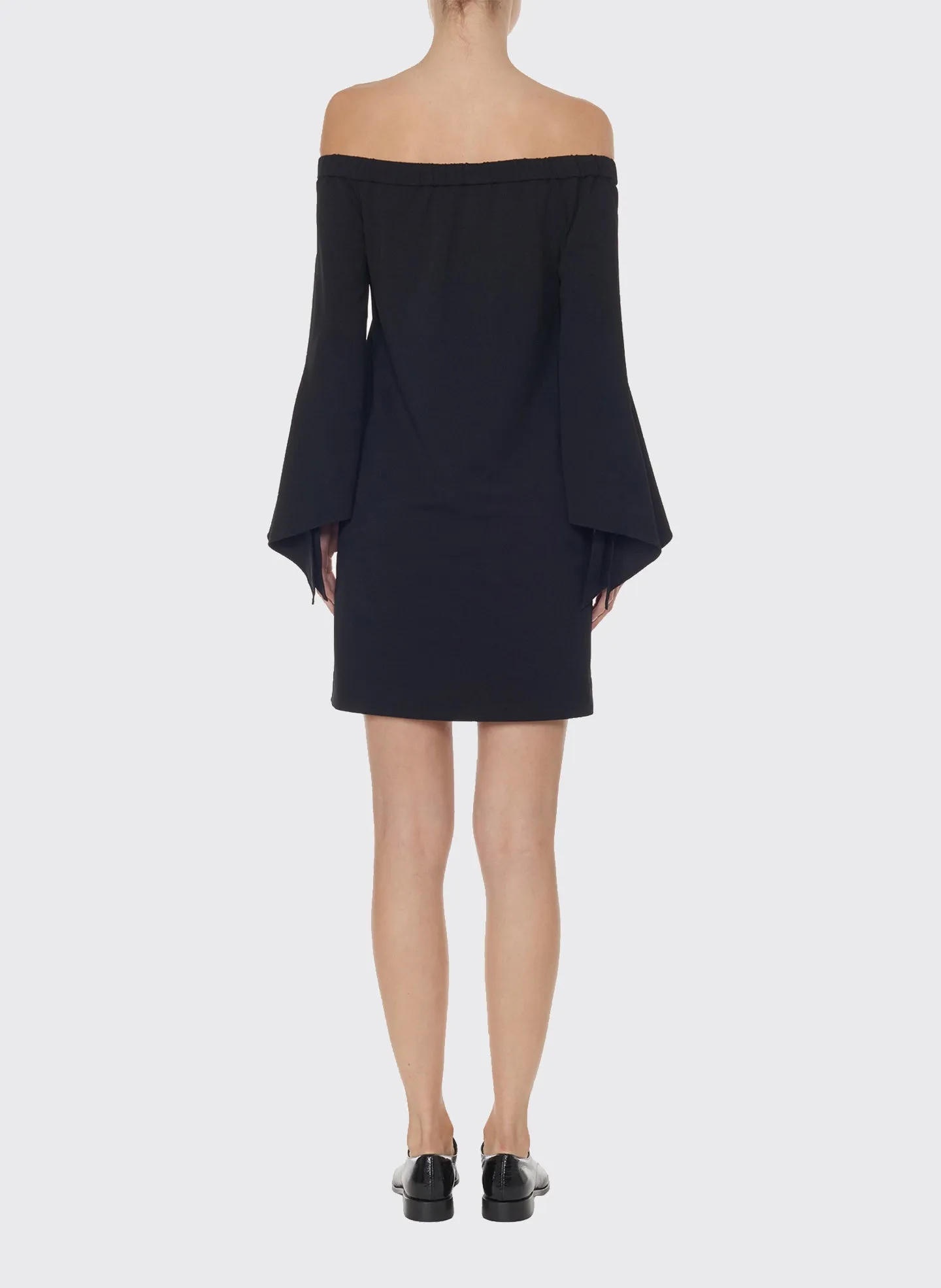 Structured Crepe Off-the-Shoulder Dress