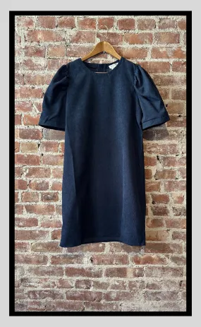 Structured Short-Sleeve Shift Dress