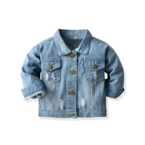 Unisex Ripped Denim Jacket