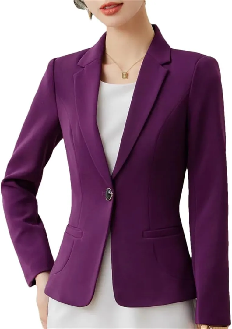 Women Business Work Uniform Office Long Sleeve Elegant Blazer Suits Slim Jacket