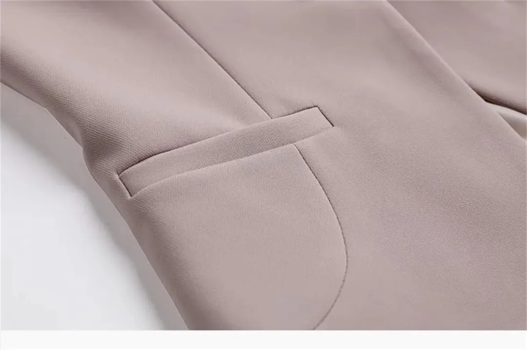Women Business Work Uniform Office Long Sleeve Elegant Blazer Suits Slim Jacket