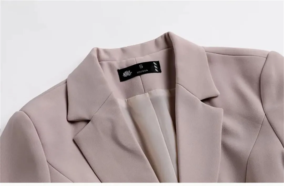 Women Business Work Uniform Office Long Sleeve Elegant Blazer Suits Slim Jacket