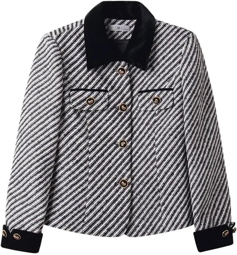 Women Long Sleeve Stripes Jacket Western Style Suit Jacket Weaternwear Coat