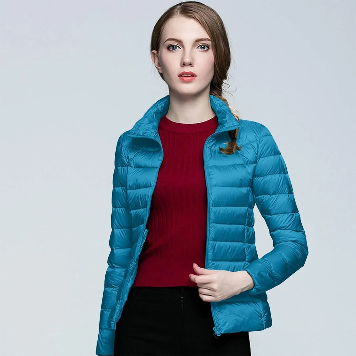 Women Plus Size Lightweight Puffer Jacket Packable Winter Warm Quilted Parka Coat Waterproof Windproof Hooded 2023