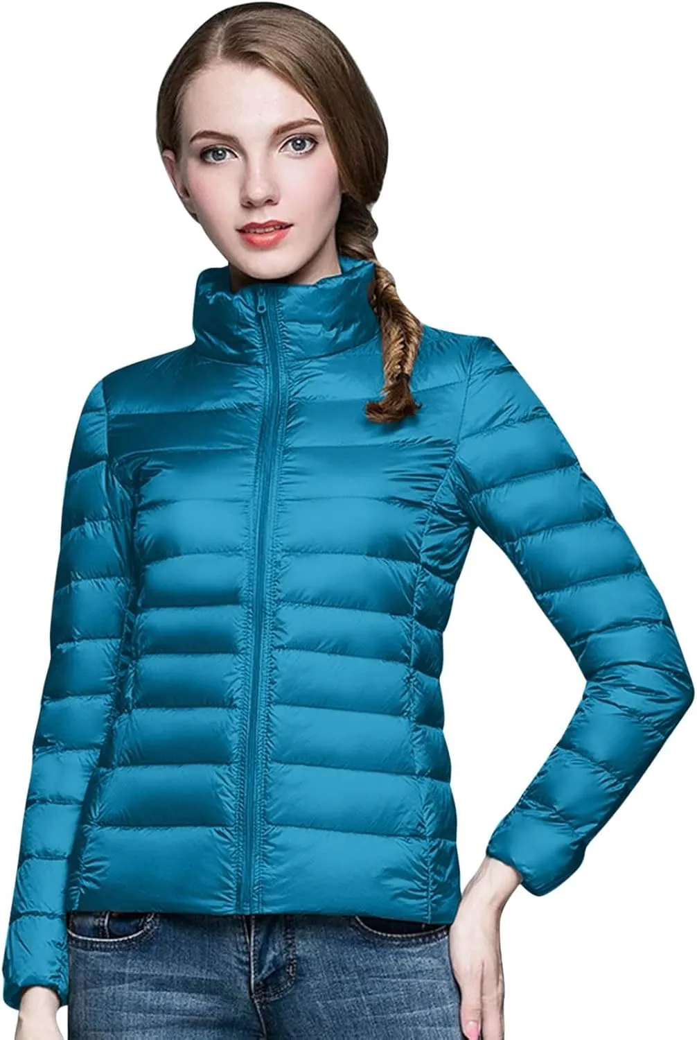 Women Plus Size Lightweight Puffer Jacket Packable Winter Warm Quilted Parka Coat Waterproof Windproof Hooded 2023
