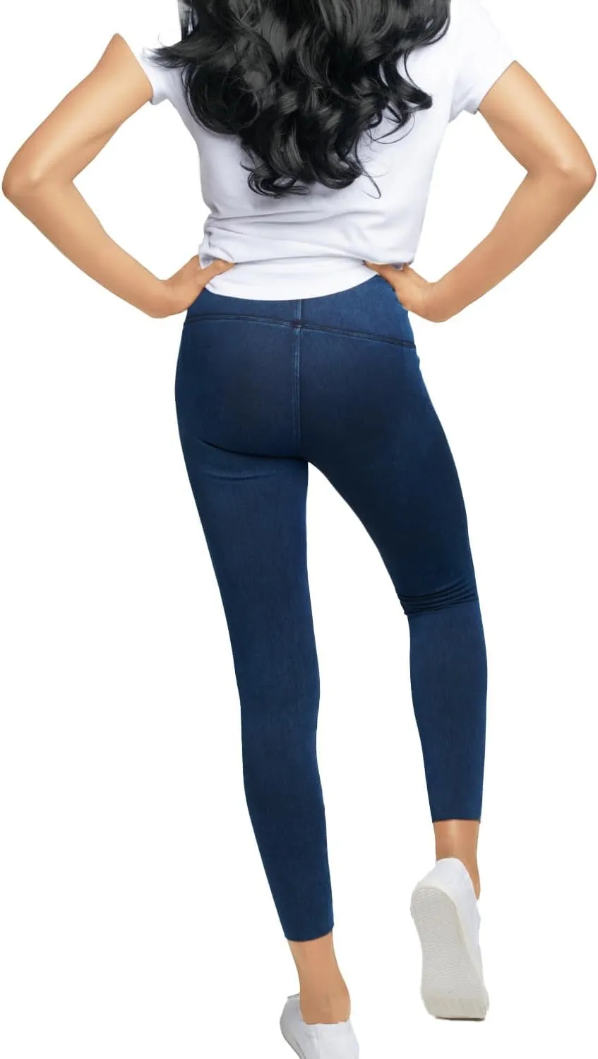 Women's Comfortable Yoga Jeggings with Denim Look Lightweight High Waist Leggings 25" 28"