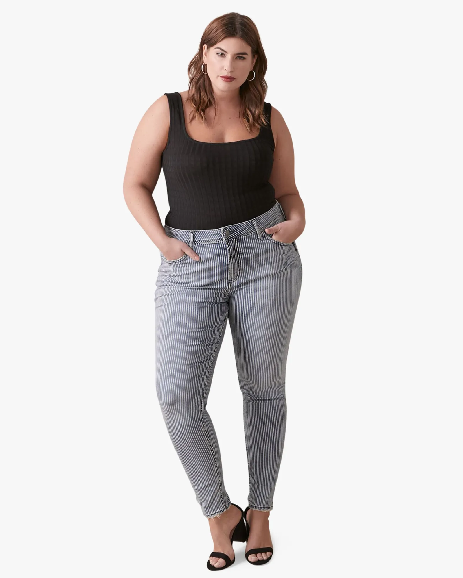 Zina Fitted Squareneck Top | Black