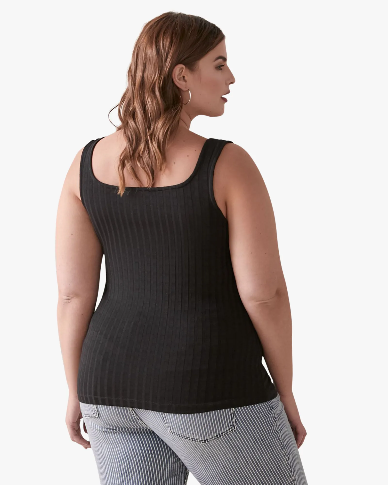Zina Fitted Squareneck Top | Black